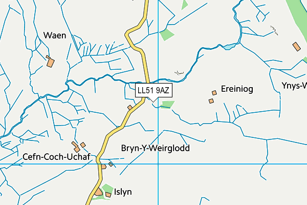 LL51 9AZ map - OS VectorMap District (Ordnance Survey)