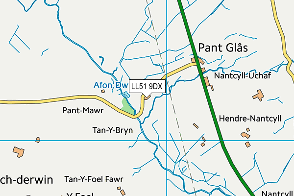 LL51 9DX map - OS VectorMap District (Ordnance Survey)