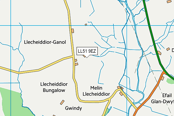 LL51 9EZ map - OS VectorMap District (Ordnance Survey)