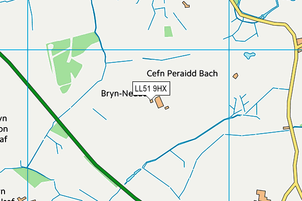 LL51 9HX map - OS VectorMap District (Ordnance Survey)