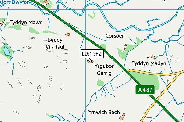 LL51 9HZ map - OS VectorMap District (Ordnance Survey)