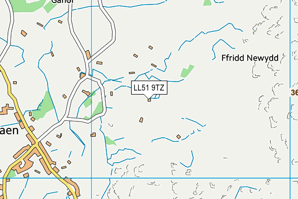 LL51 9TZ map - OS VectorMap District (Ordnance Survey)