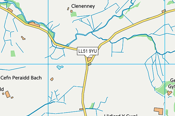 LL51 9YU map - OS VectorMap District (Ordnance Survey)