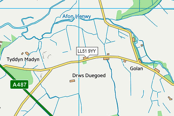 LL51 9YY map - OS VectorMap District (Ordnance Survey)