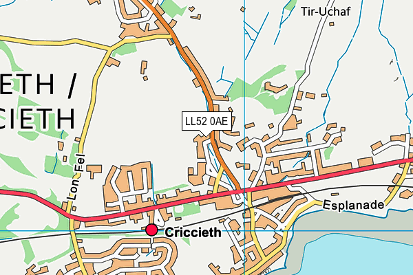 LL52 0AE map - OS VectorMap District (Ordnance Survey)