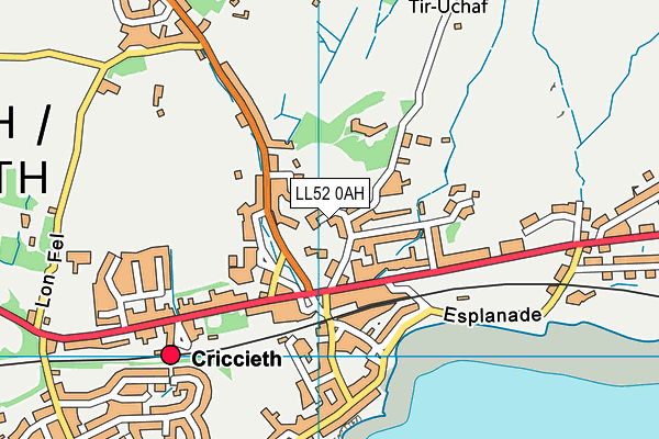 LL52 0AH map - OS VectorMap District (Ordnance Survey)