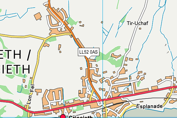 LL52 0AS map - OS VectorMap District (Ordnance Survey)
