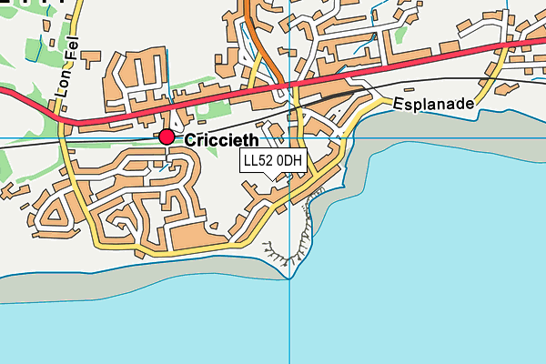 LL52 0DH map - OS VectorMap District (Ordnance Survey)