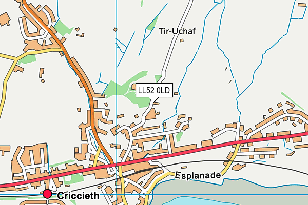 LL52 0LD map - OS VectorMap District (Ordnance Survey)