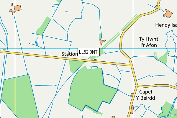 LL52 0NT map - OS VectorMap District (Ordnance Survey)