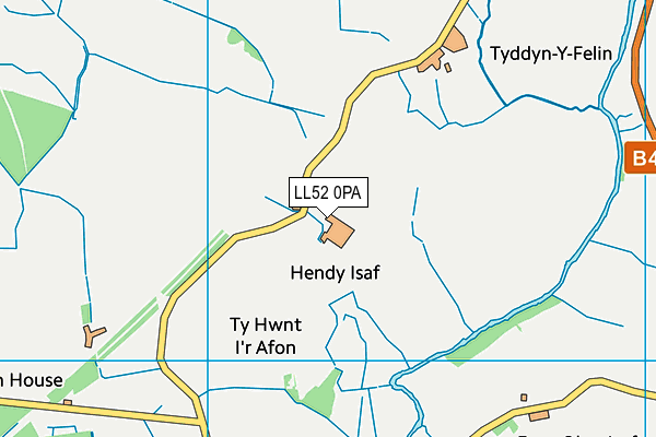 LL52 0PA map - OS VectorMap District (Ordnance Survey)