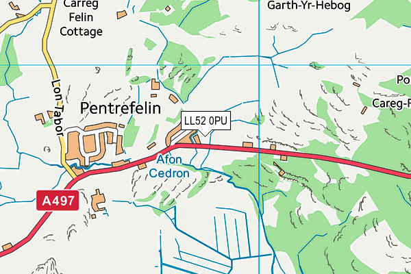 LL52 0PU map - OS VectorMap District (Ordnance Survey)