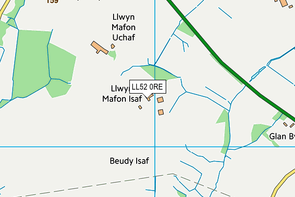 LL52 0RE map - OS VectorMap District (Ordnance Survey)