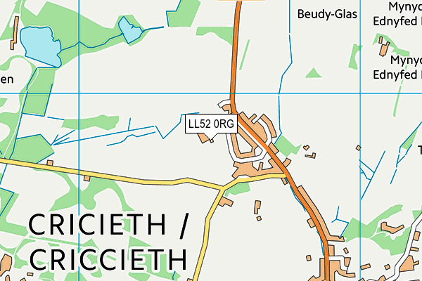 LL52 0RG map - OS VectorMap District (Ordnance Survey)