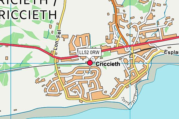 LL52 0RW map - OS VectorMap District (Ordnance Survey)