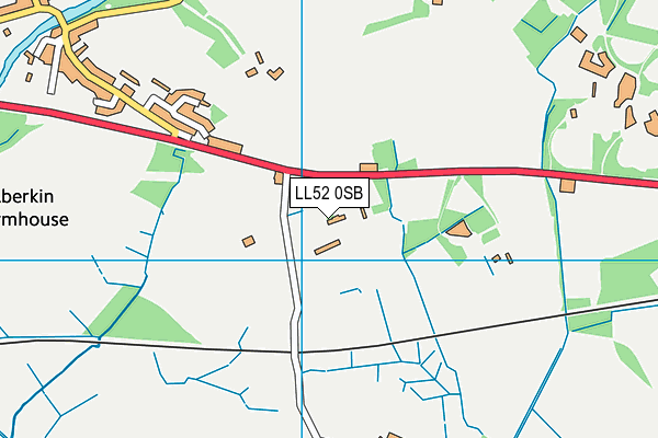 LL52 0SB map - OS VectorMap District (Ordnance Survey)