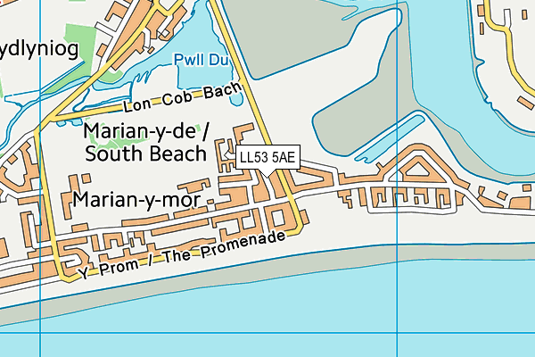 LL53 5AE map - OS VectorMap District (Ordnance Survey)