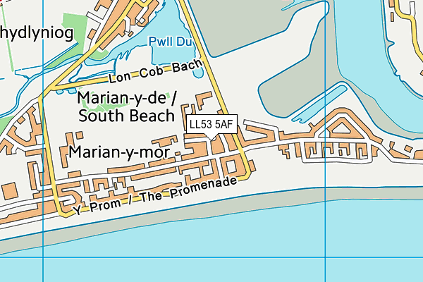 LL53 5AF map - OS VectorMap District (Ordnance Survey)