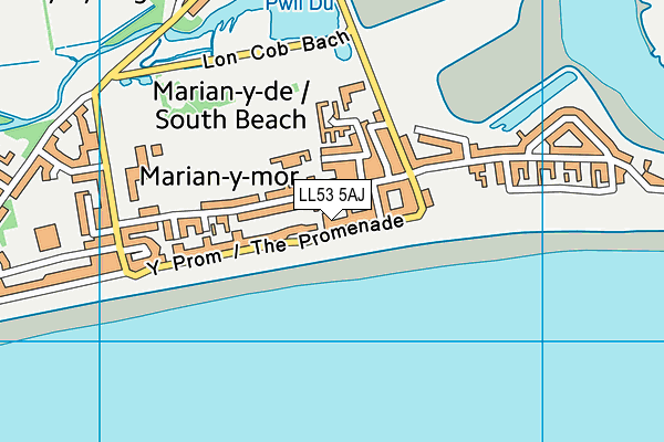 LL53 5AJ map - OS VectorMap District (Ordnance Survey)