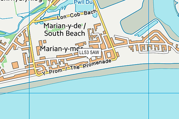 LL53 5AW map - OS VectorMap District (Ordnance Survey)