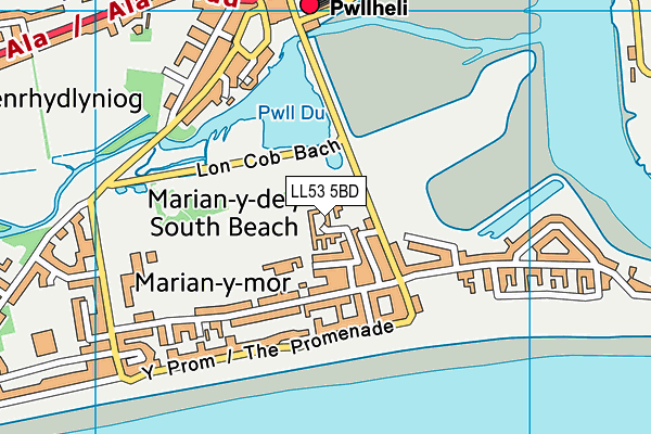 LL53 5BD map - OS VectorMap District (Ordnance Survey)
