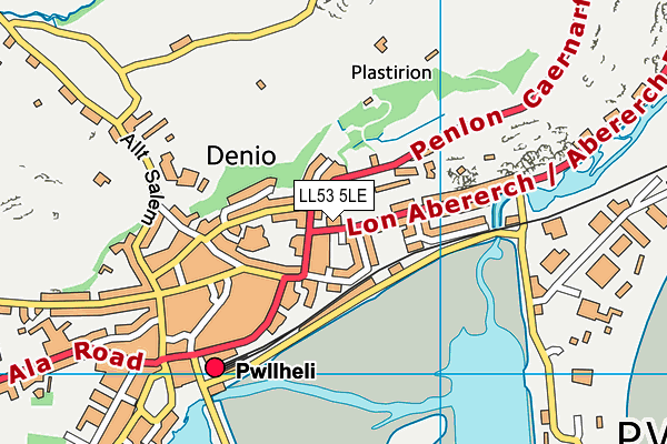 Map of PWLLHELI NO 1 HCW LTD at district scale