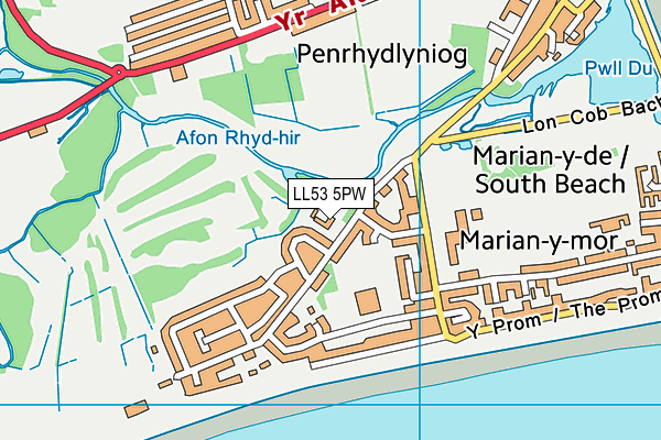 LL53 5PW map - OS VectorMap District (Ordnance Survey)