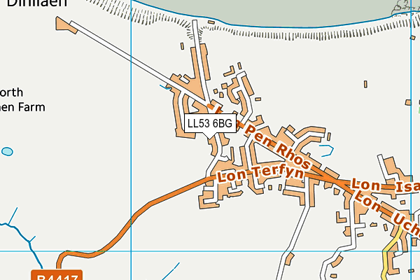 LL53 6BG map - OS VectorMap District (Ordnance Survey)