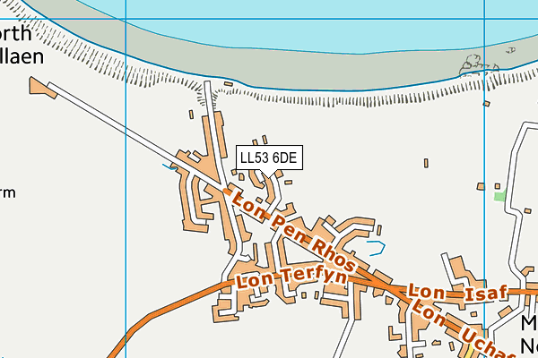 LL53 6DE map - OS VectorMap District (Ordnance Survey)