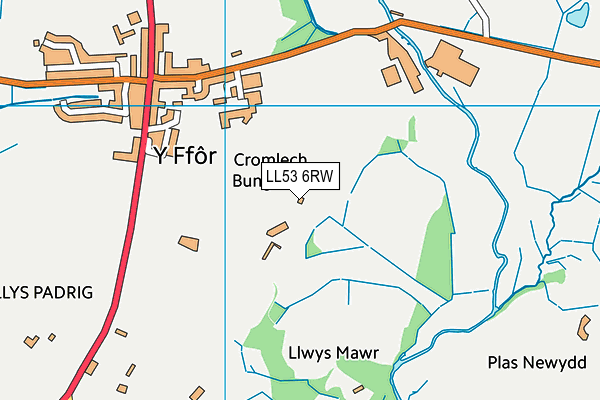 LL53 6RW map - OS VectorMap District (Ordnance Survey)