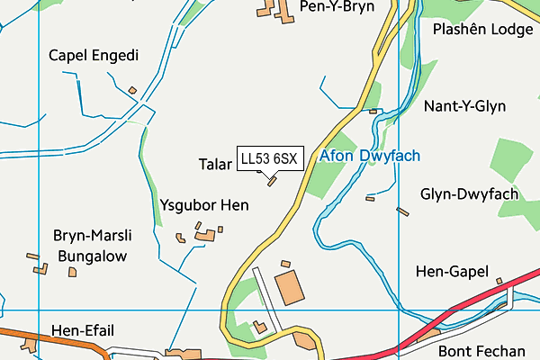 LL53 6SX map - OS VectorMap District (Ordnance Survey)
