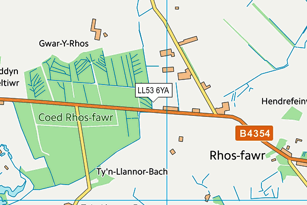 LL53 6YA map - OS VectorMap District (Ordnance Survey)