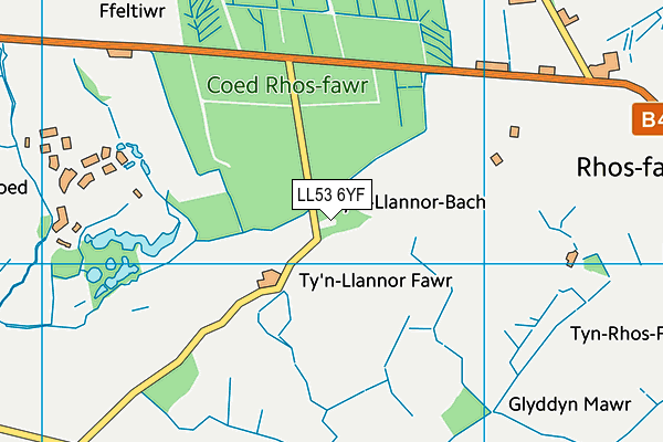 LL53 6YF map - OS VectorMap District (Ordnance Survey)