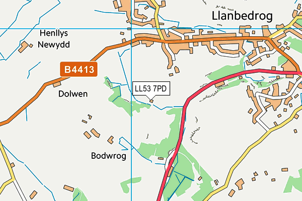 LL53 7PD map - OS VectorMap District (Ordnance Survey)