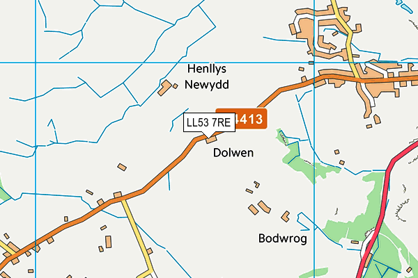 LL53 7RE map - OS VectorMap District (Ordnance Survey)