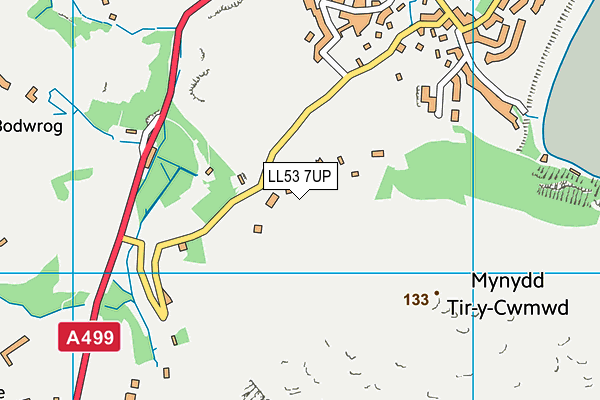 LL53 7UP map - OS VectorMap District (Ordnance Survey)