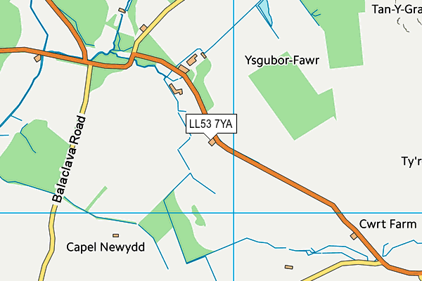 LL53 7YA map - OS VectorMap District (Ordnance Survey)