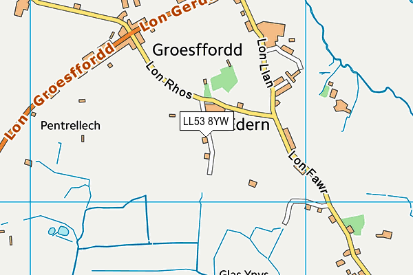 LL53 8YW map - OS VectorMap District (Ordnance Survey)