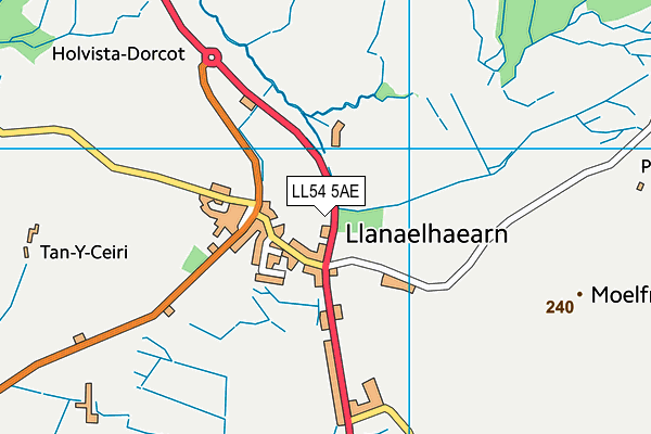 LL54 5AE map - OS VectorMap District (Ordnance Survey)
