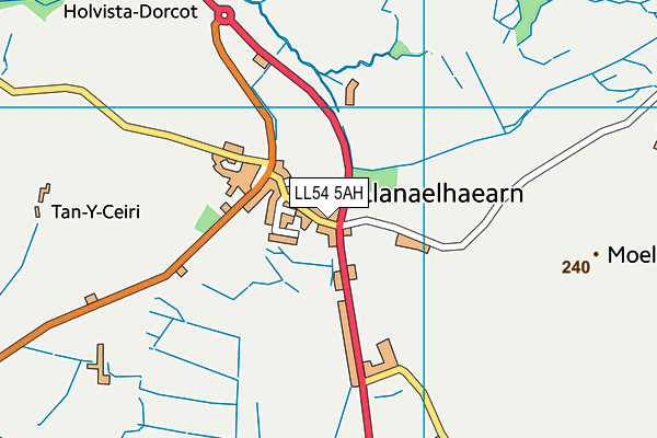 LL54 5AH map - OS VectorMap District (Ordnance Survey)