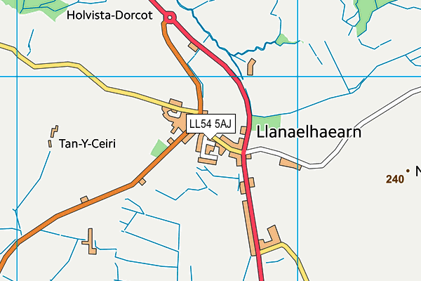 LL54 5AJ map - OS VectorMap District (Ordnance Survey)