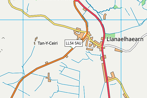LL54 5AU map - OS VectorMap District (Ordnance Survey)