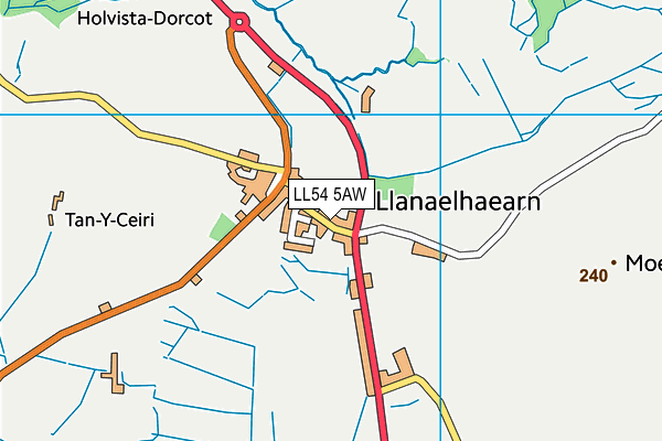 LL54 5AW map - OS VectorMap District (Ordnance Survey)