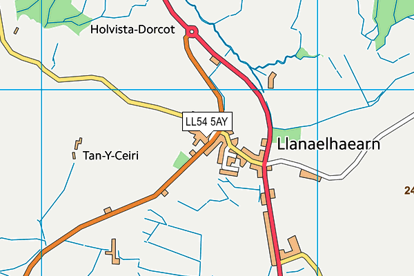 LL54 5AY map - OS VectorMap District (Ordnance Survey)