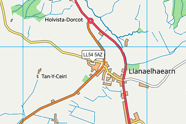 LL54 5AZ map - OS VectorMap District (Ordnance Survey)