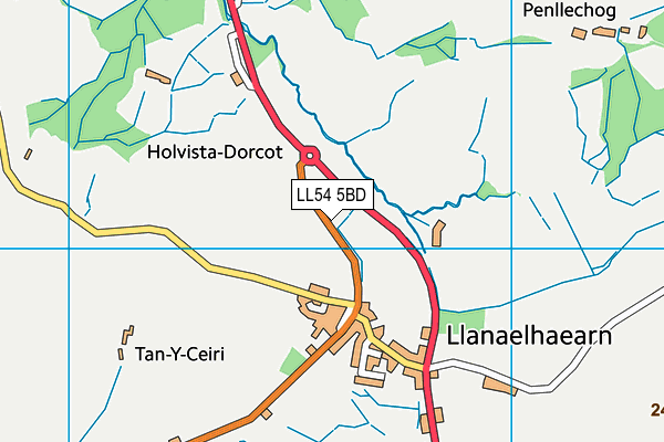 LL54 5BD map - OS VectorMap District (Ordnance Survey)