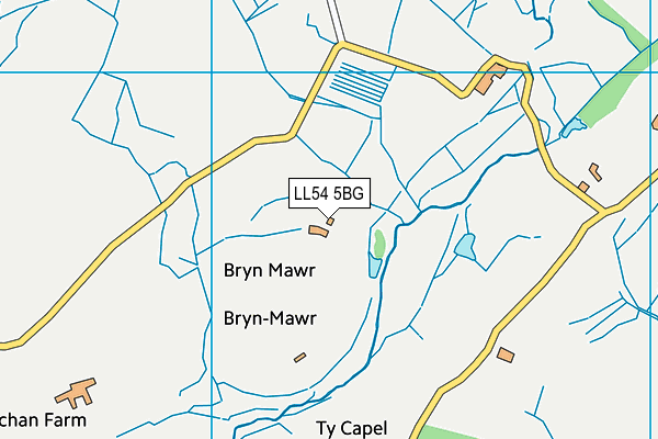 LL54 5BG map - OS VectorMap District (Ordnance Survey)