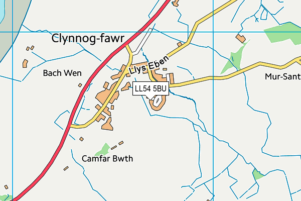 Ysgol Brynaerau map (LL54 5BU) - OS VectorMap District (Ordnance Survey)