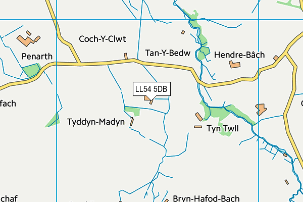 LL54 5DB map - OS VectorMap District (Ordnance Survey)