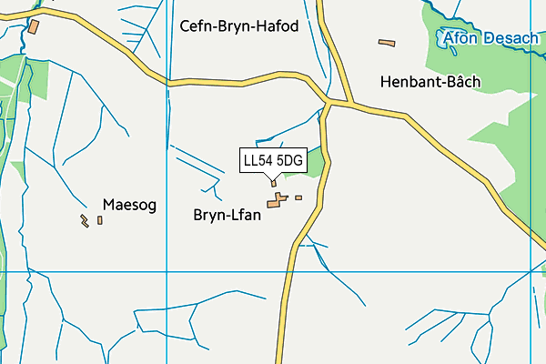 LL54 5DG map - OS VectorMap District (Ordnance Survey)